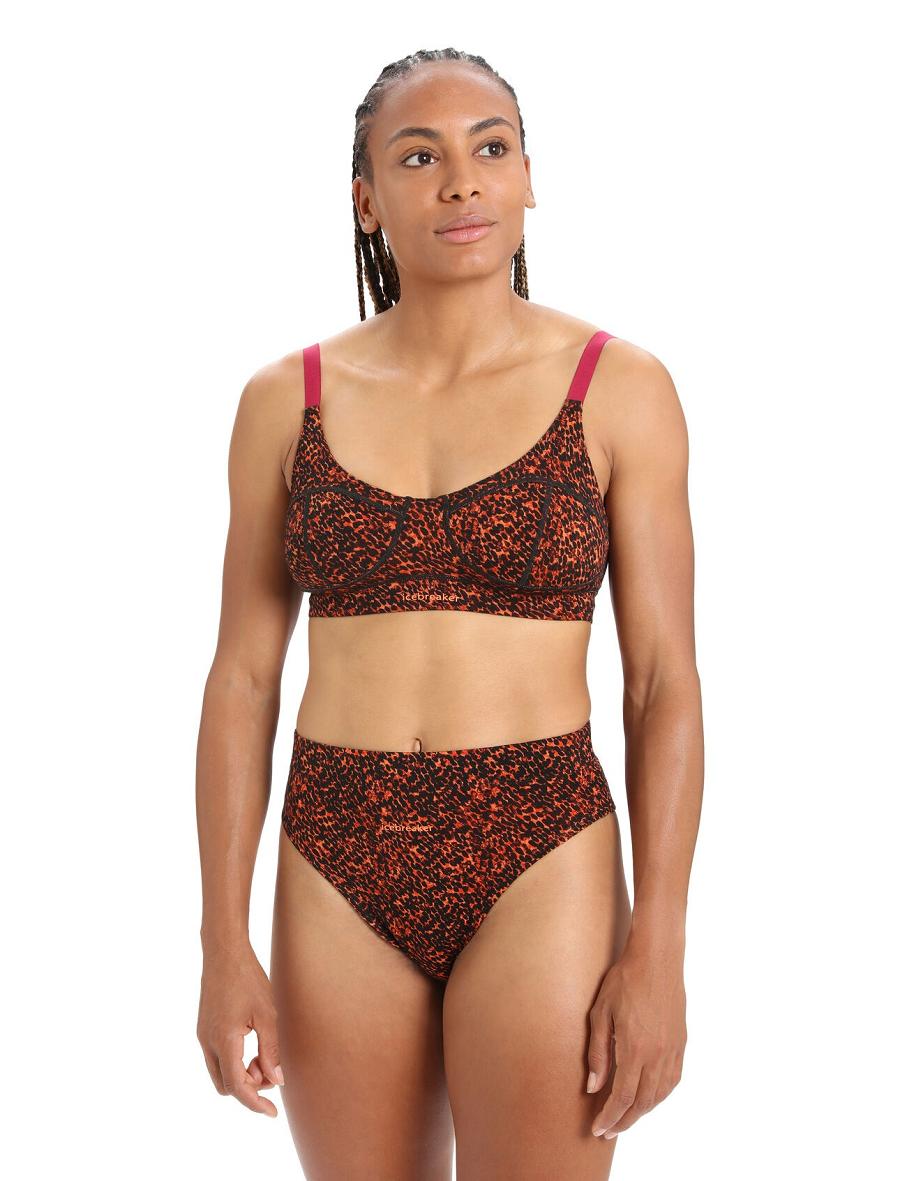 One Piece & Sets Icebreaker Merino Queens Clasp Bra Damskie Czarne Różowe | PL 1214BEXC